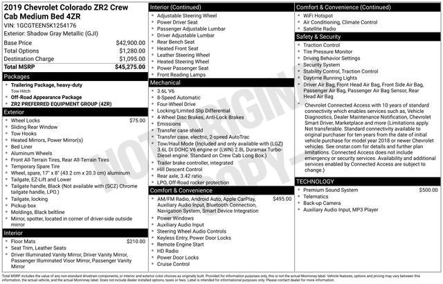 2019 Chevrolet Colorado 4WD ZR2