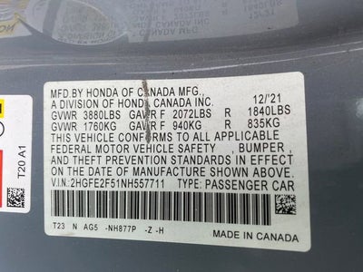 2022 Honda Civic Sedan Sport