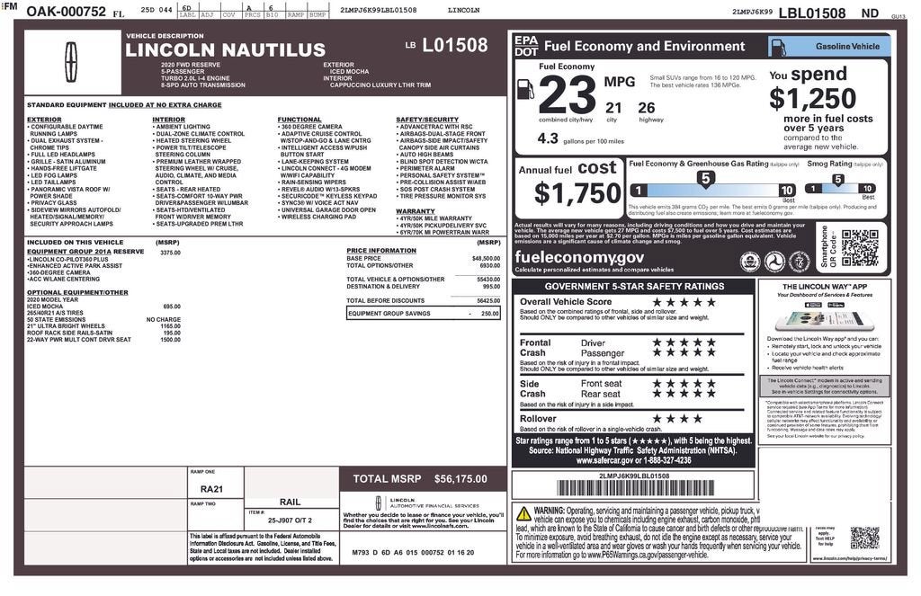 2020 Lincoln Nautilus Reserve