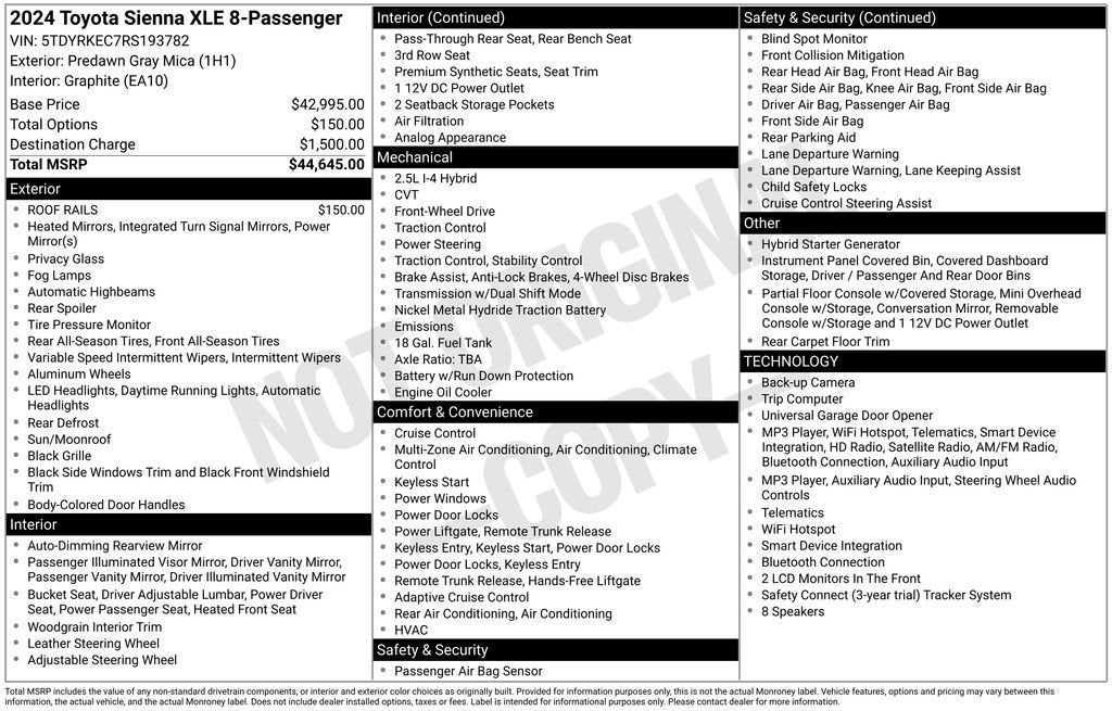 2024 Toyota Sienna XLE