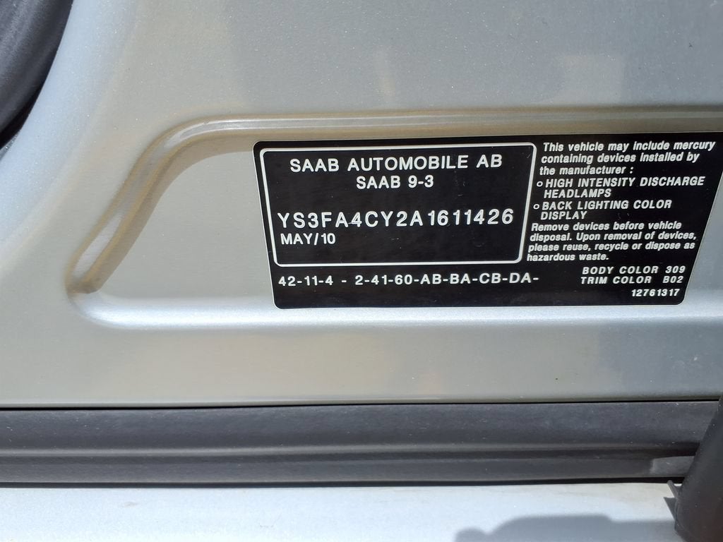 2010 Saab 9-3 NA