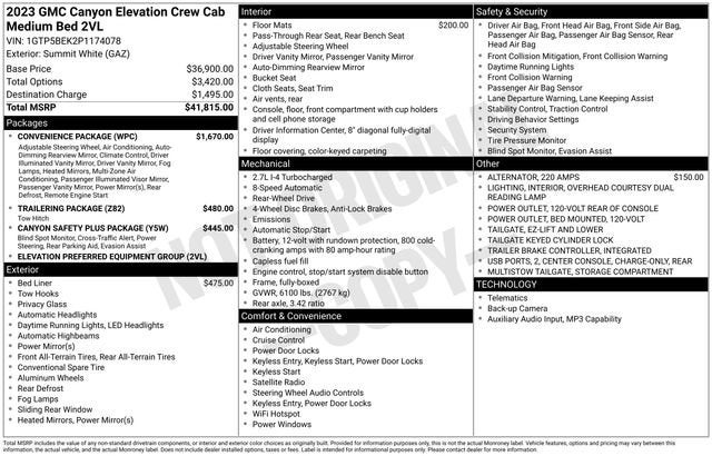 2023 GMC Canyon Elevation