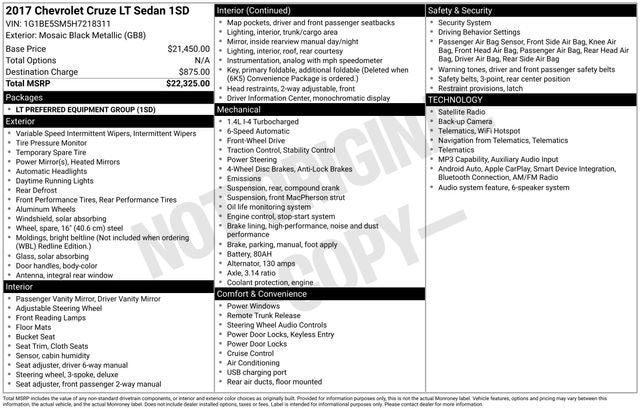 2017 Chevrolet Cruze LT