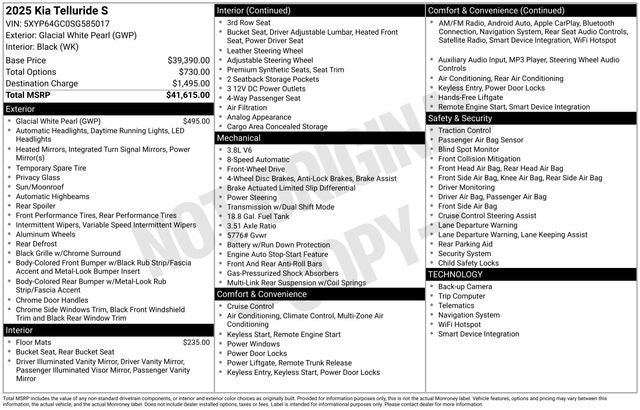2025 Kia Telluride S
