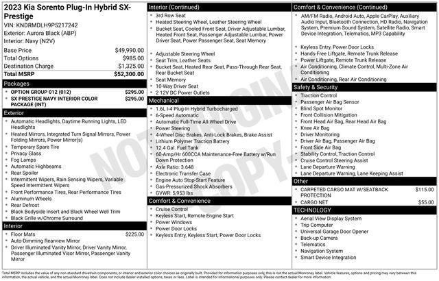 2023 Kia Sorento Plug-In Hybrid SX Prestige