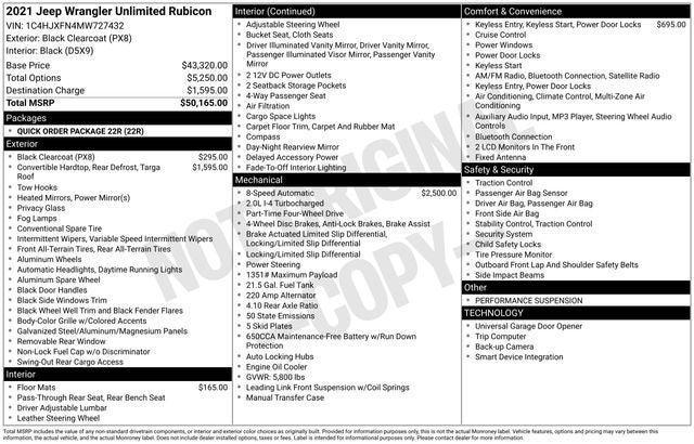 2021 Jeep Wrangler Unlimited Rubicon