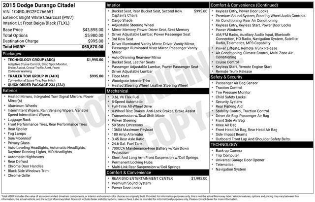 2015 Dodge Durango Citadel