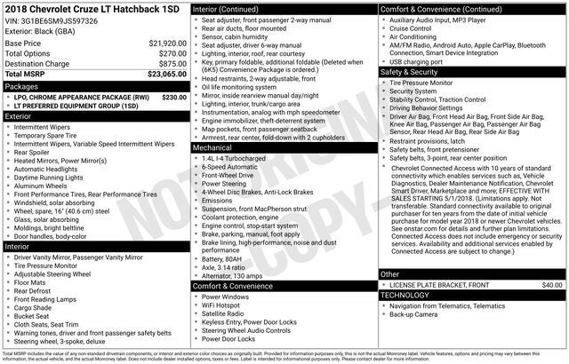 2018 Chevrolet Cruze LT
