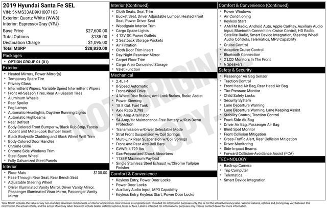2019 Hyundai Santa Fe SEL