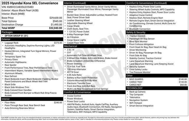 2025 Hyundai Kona SEL Convenience