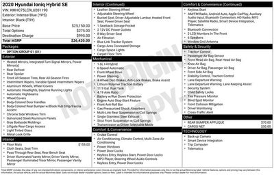 2020 Hyundai Ioniq Hybrid SE
