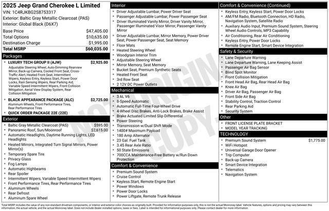 2025 Jeep Grand Cherokee L Limited 4x4