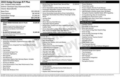 2022 Dodge Durango R/T Plus RWD