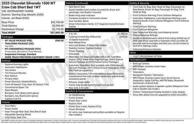 2025 Chevrolet Silverado 1500 2WD Crew Cab Short Bed WT