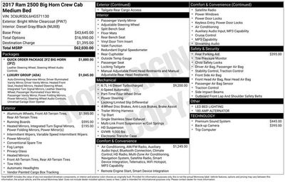 2017 RAM 2500 Big Horn Crew Cab 4x4 6'4' Box