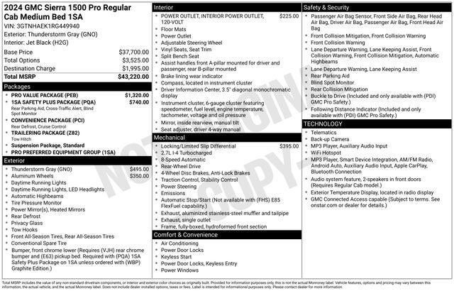 2024 GMC Sierra 1500 2WD Regular Cab Standard Box Pro