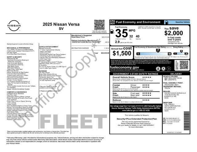 2025 Nissan Versa 1.6 SV