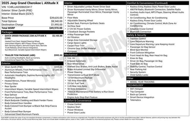 2025 Jeep Grand Cherokee L Altitude X
