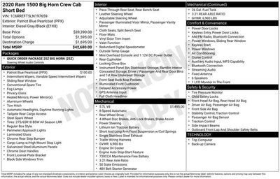 2020 RAM 1500 Big Horn/Lone Star