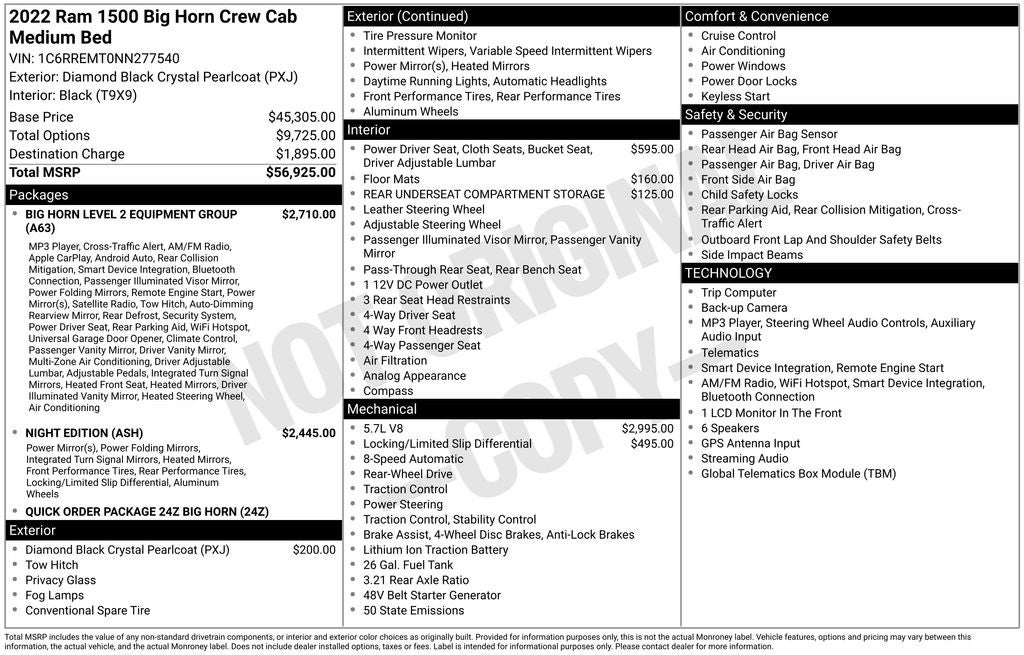 2022 RAM 1500 Big Horn/Lone Star