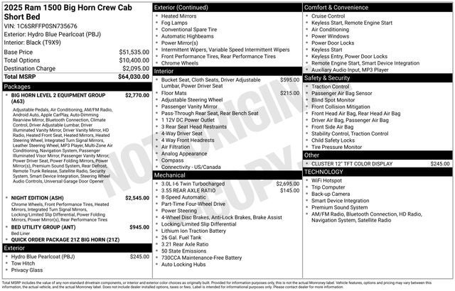 2025 RAM 1500 Big Horn/Lone Star