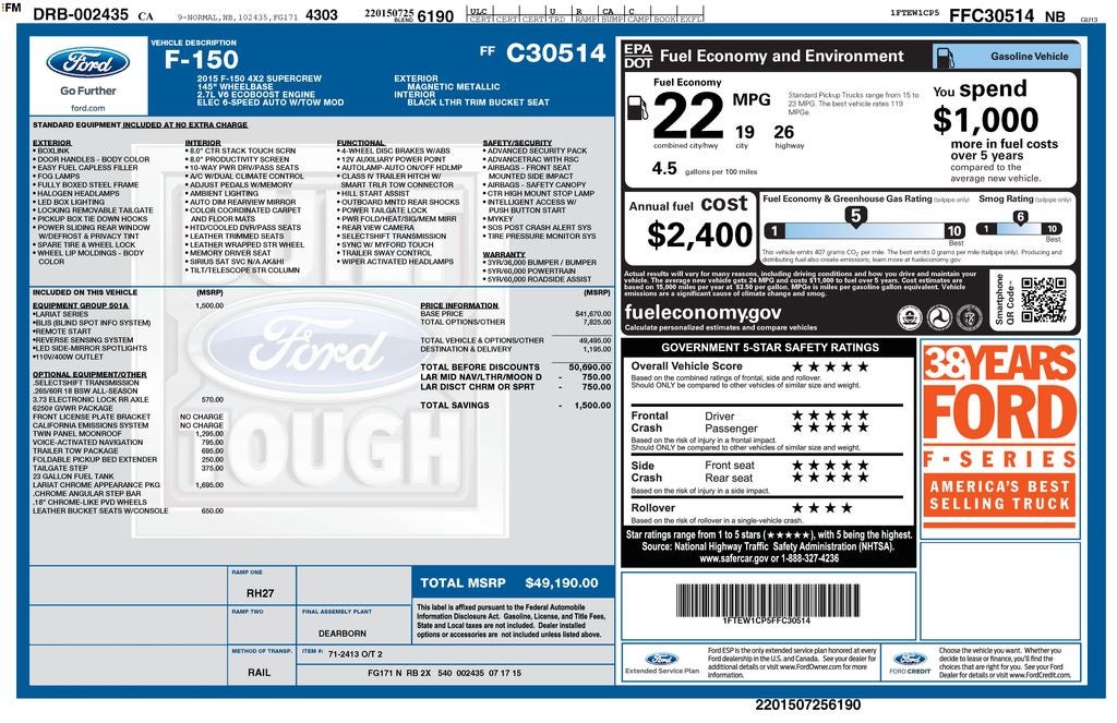 2015 Ford F-150 Lariat
