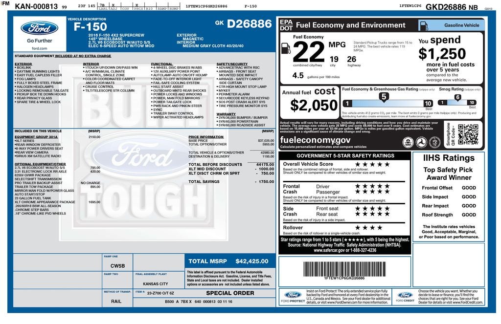 2016 Ford F-150 XLT