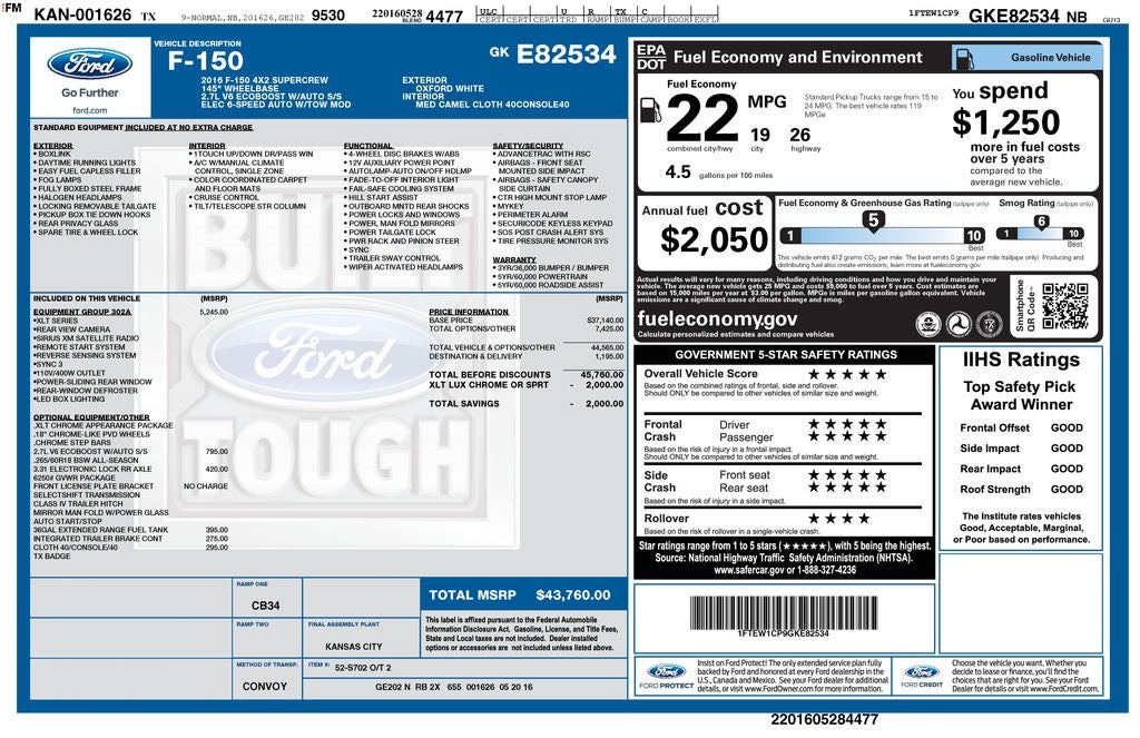 2016 Ford F-150 XLT