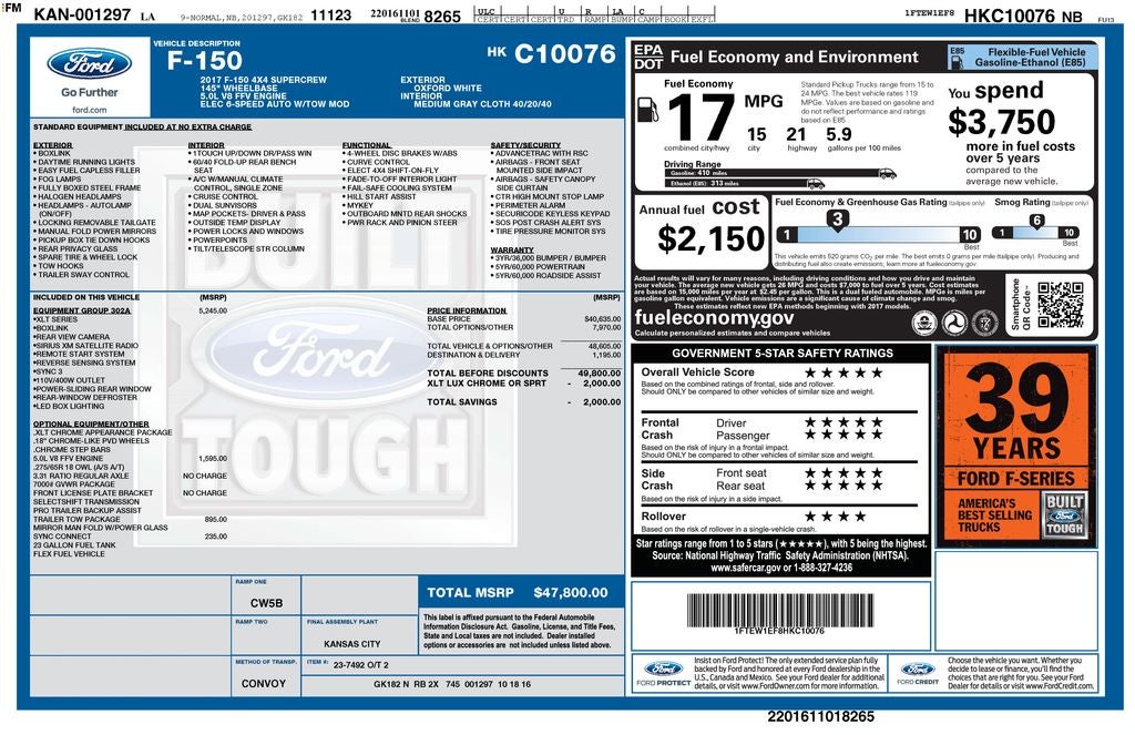 2017 Ford F-150 XLT