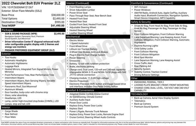2022 Chevrolet Bolt EUV Premier