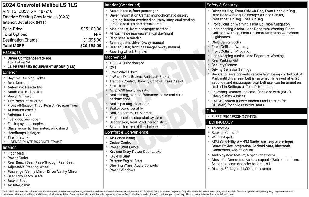 2024 Chevrolet Malibu LS 1LS