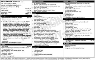 2012 Chevrolet Malibu LT 1LT