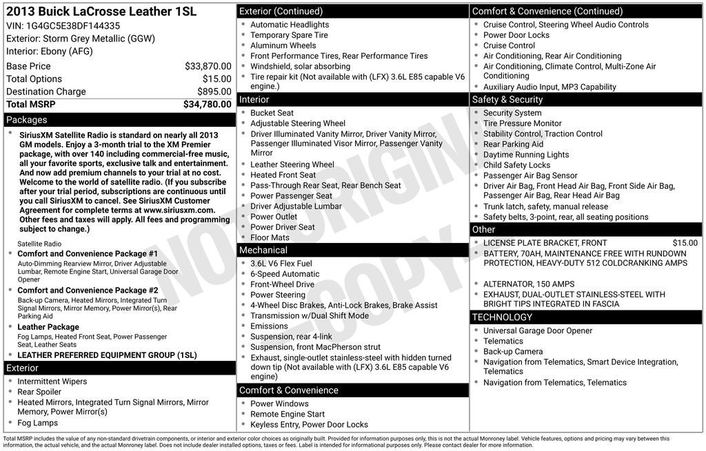 2013 Buick LaCrosse Leather Group