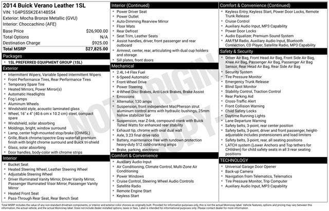 2014 Buick Verano Leather Group
