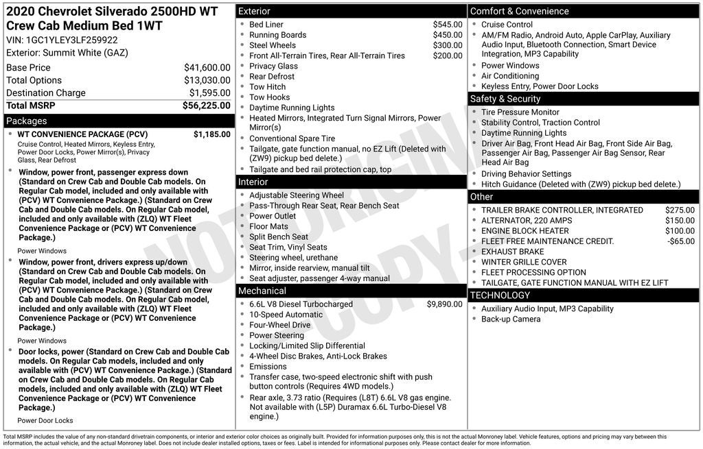 2020 Chevrolet Silverado 2500HD Work Truck