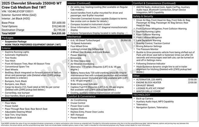 2025 Chevrolet Silverado 2500HD Work Truck