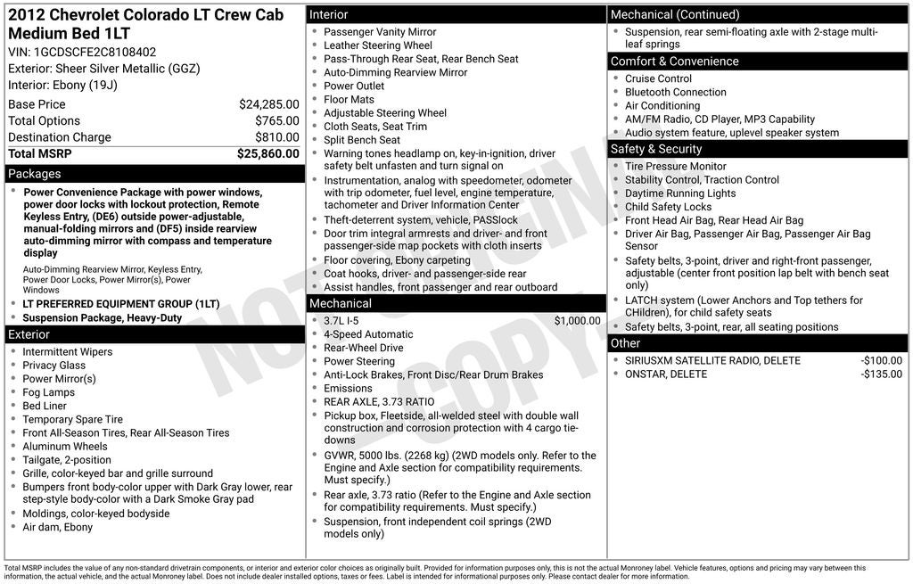 2012 Chevrolet Colorado 1LT