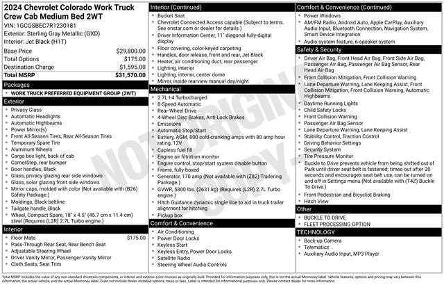 2024 Chevrolet Colorado Work Truck