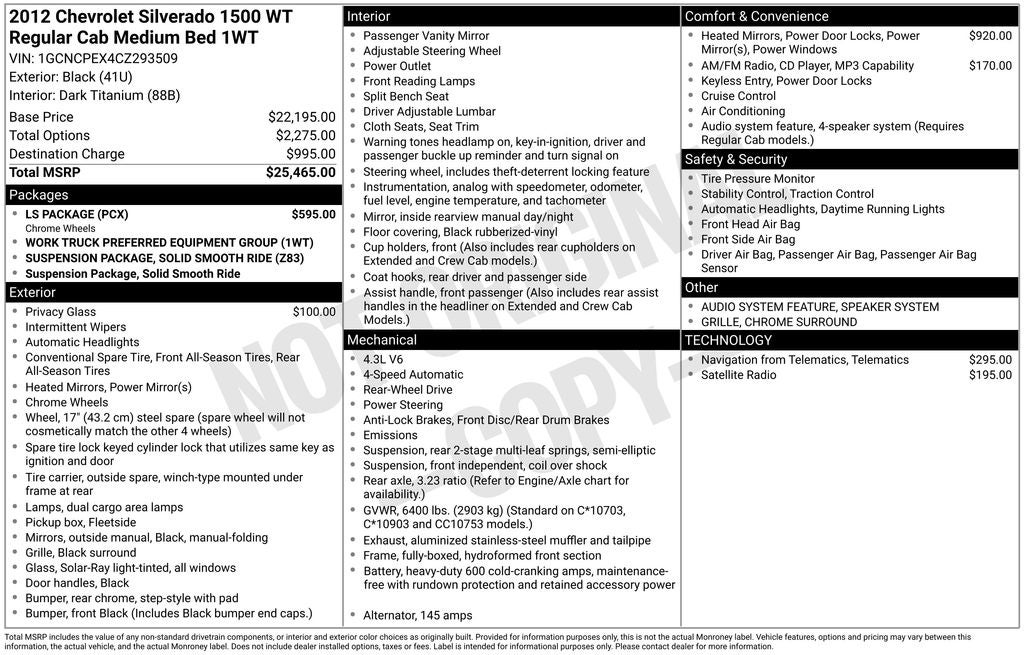 2012 Chevrolet Silverado 1500 Work Truck