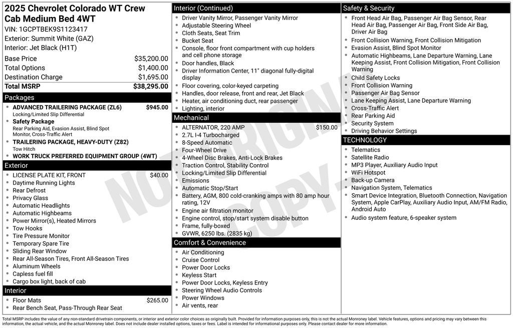 2025 Chevrolet Colorado Work Truck