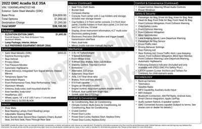 2022 GMC Acadia SLE