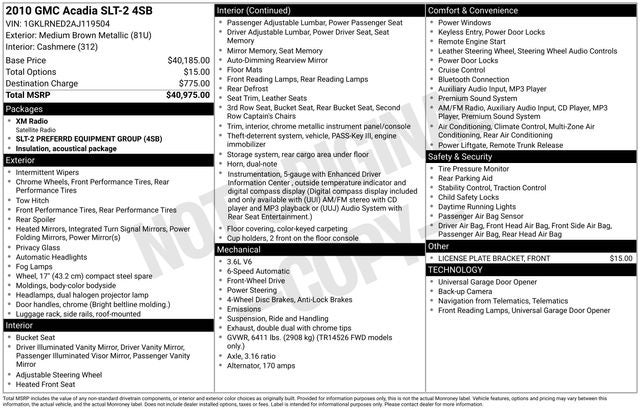 2010 GMC Acadia SLT-2