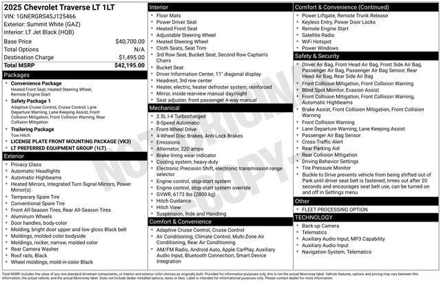 2025 Chevrolet Traverse LT 1LT