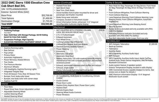 2022 GMC Sierra 1500 Elevation