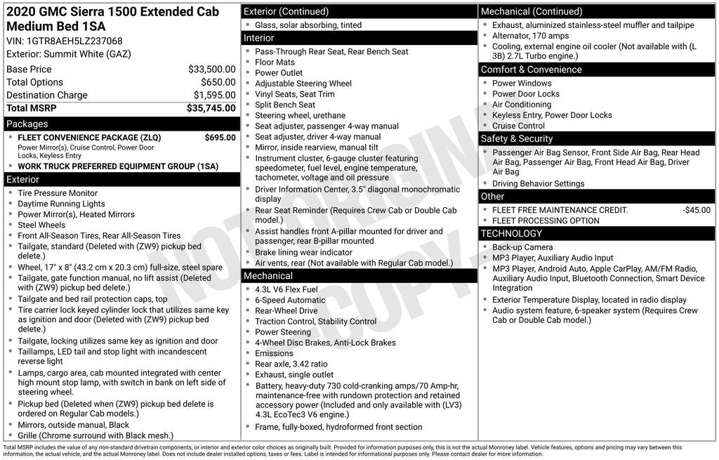 2020 GMC Sierra 1500 Base