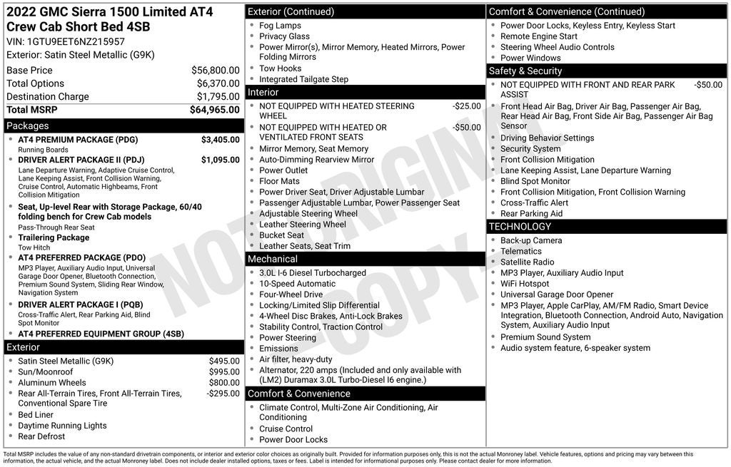 2022 GMC Sierra 1500 Limited AT4