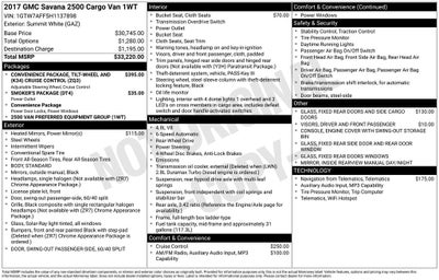 2017 GMC Savana 2500 Work Van