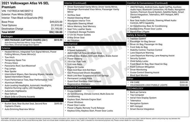 2021 Volkswagen Atlas SEL Premium