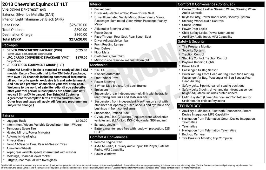 2013 Chevrolet Equinox LT 1LT