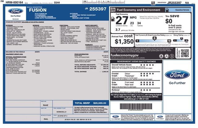 2018 Ford Fusion SE